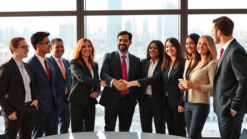 javier milei argentina tax reform -
Diverse group of business professionals in formal attire shaking hands in corpo