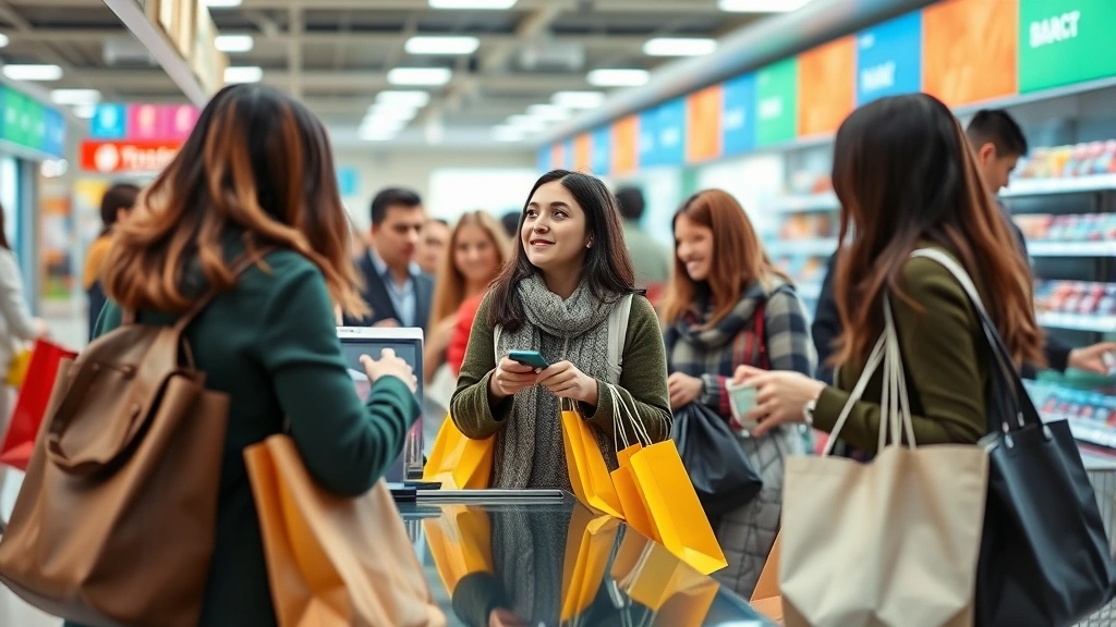 kansas city mo sales tax - 
Diverse shoppers at checkout counter with shopping bags
