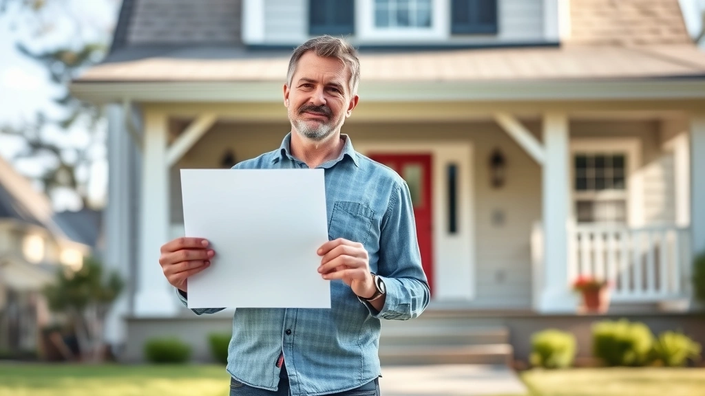 kendall county property tax - 
Homeowner holding property assessment notice letter standing in front of their 
