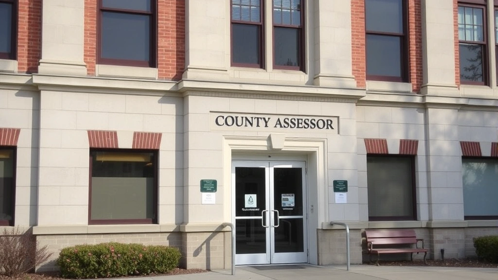kendall county property tax - 
County assessor office building exterior, government architecture, official sig