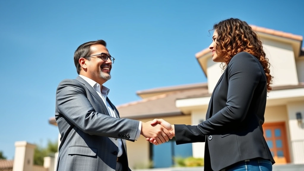 kern property tax - 
Diverse male real estate agent and female homeowner shaking hands in front of a