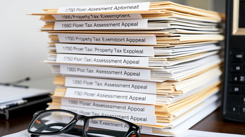 kern property tax - 
Organized file folders labeled with property tax information, exemptions, and a