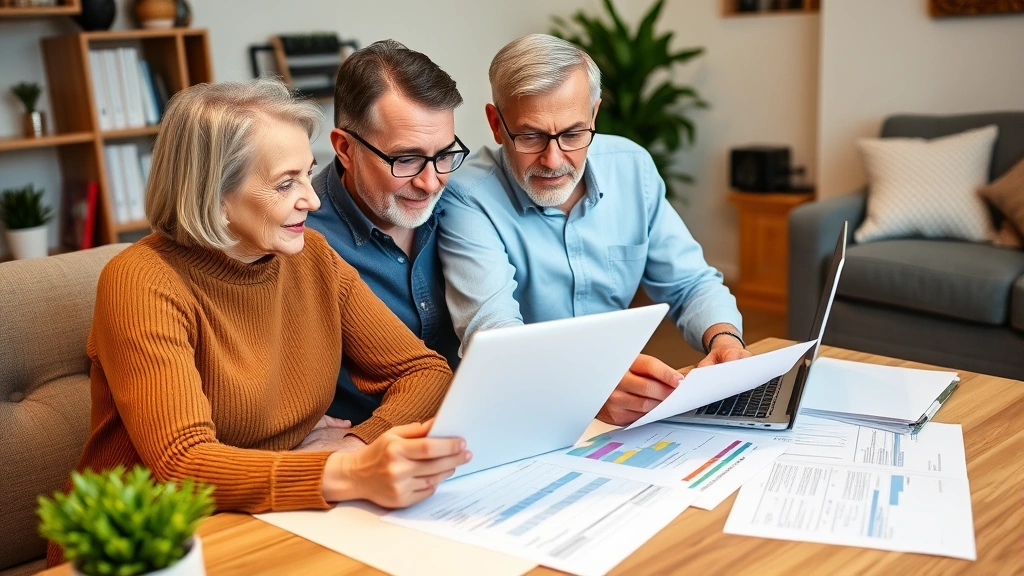 lancaster county property tax - 
Senior couple reviewing financial documents at home with laptop and paperwork
