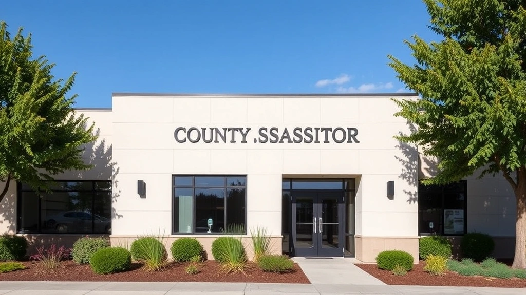 lancaster county property tax - 
Modern county assessor’s office building exterior with official signage a