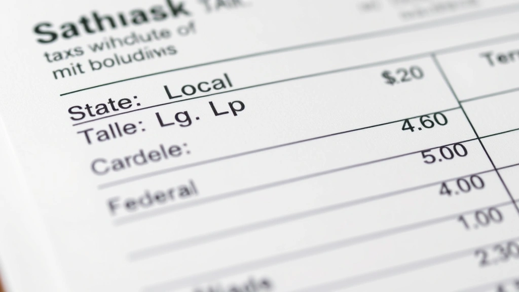 local income tax pa - 
Close-up of a paycheck stub showing state, local, and federal tax withholdings 