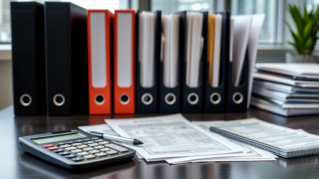 ma excise tax - 
Modern office setting with organized file folders, calculator, and tax-related 