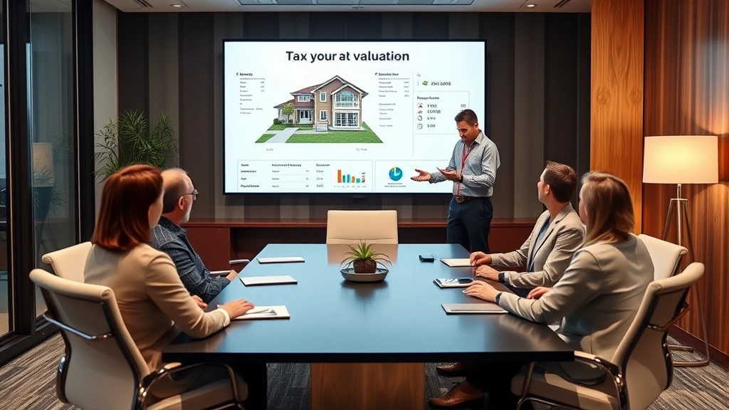 manatee property tax - 
Modern office conference room with tax professional presenting property valuati