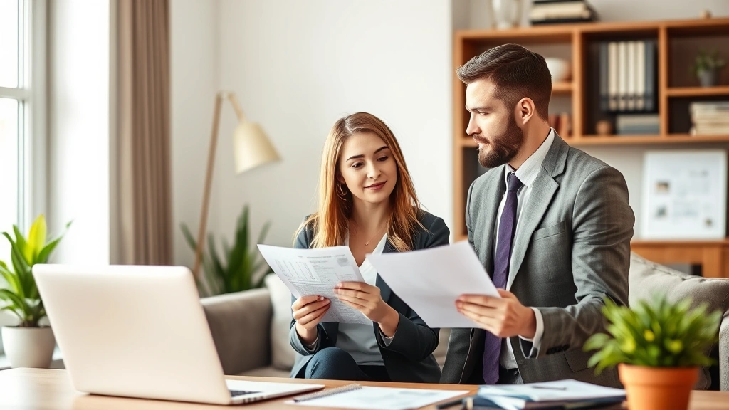 mansion tax california - 
Financial advisor in business attire explaining transfer tax calculations to co