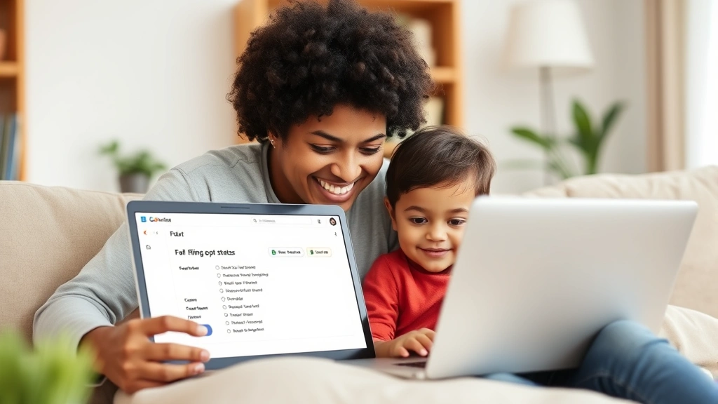 married filing separately child tax credit -
Parent and child at home with laptop showing tax software interface and filing