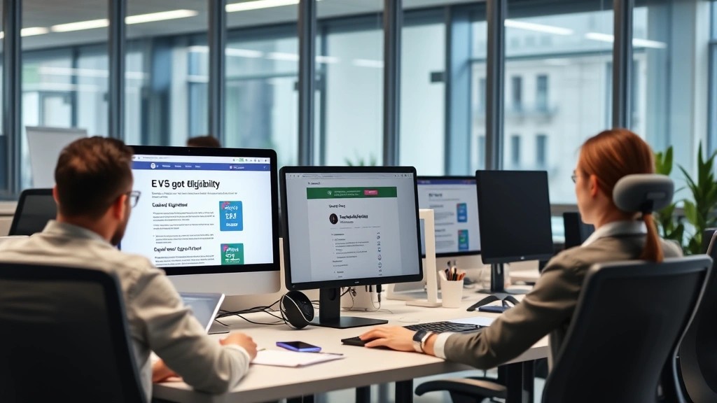 maryland ev tax credit - 
Modern office workspace with multiple computer screens displaying IRS.gov websi