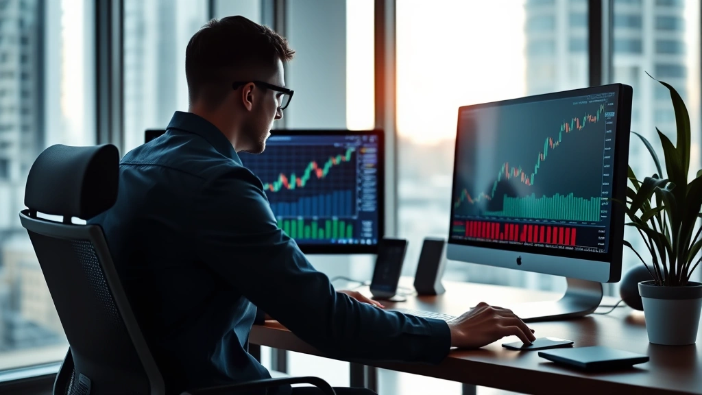 massachusetts capital gains tax - 
Modern office setting with person analyzing stock market chart on computer scre