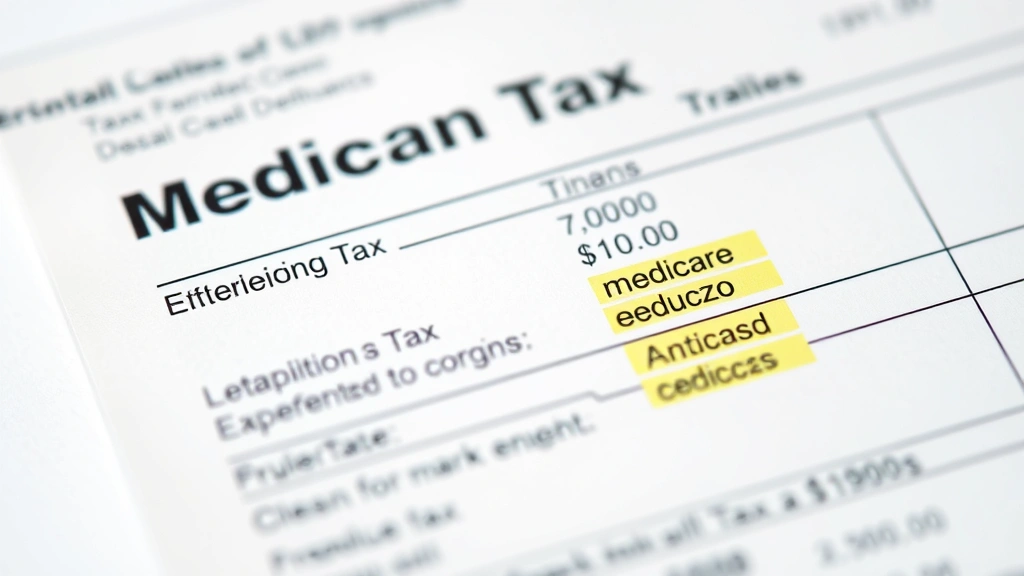 medicare tax definition -
Close-up of paycheck stub showing Medicare tax withholding and deductions highl
