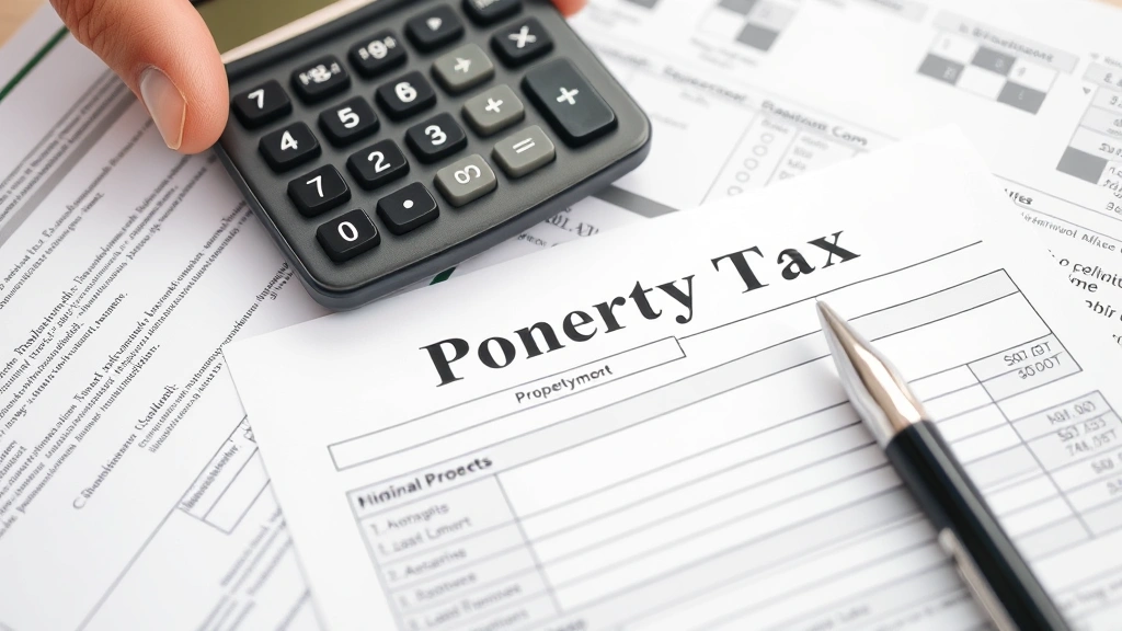 meriden ct tax collector - 
Close-up of a hand holding a property tax bill with a calculator and pen on org