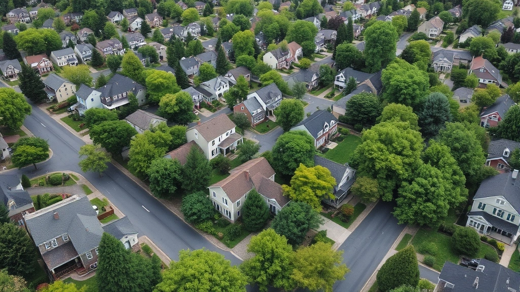 meriden ct tax collector - 
Aerial view of a residential neighborhood in Connecticut with diverse homes and