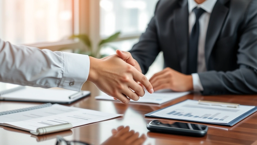 meriden ct tax collector - 
Businessperson shaking hands across a desk during a financial consultation or p