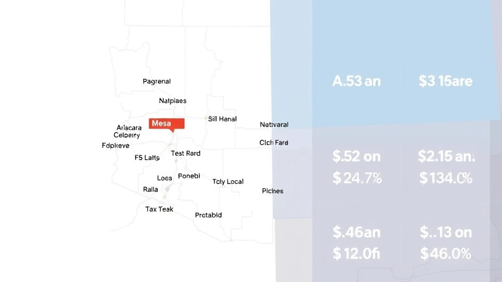mesa az sales tax - 
Arizona state map highlighting Mesa and nearby cities with tax rate labels and 