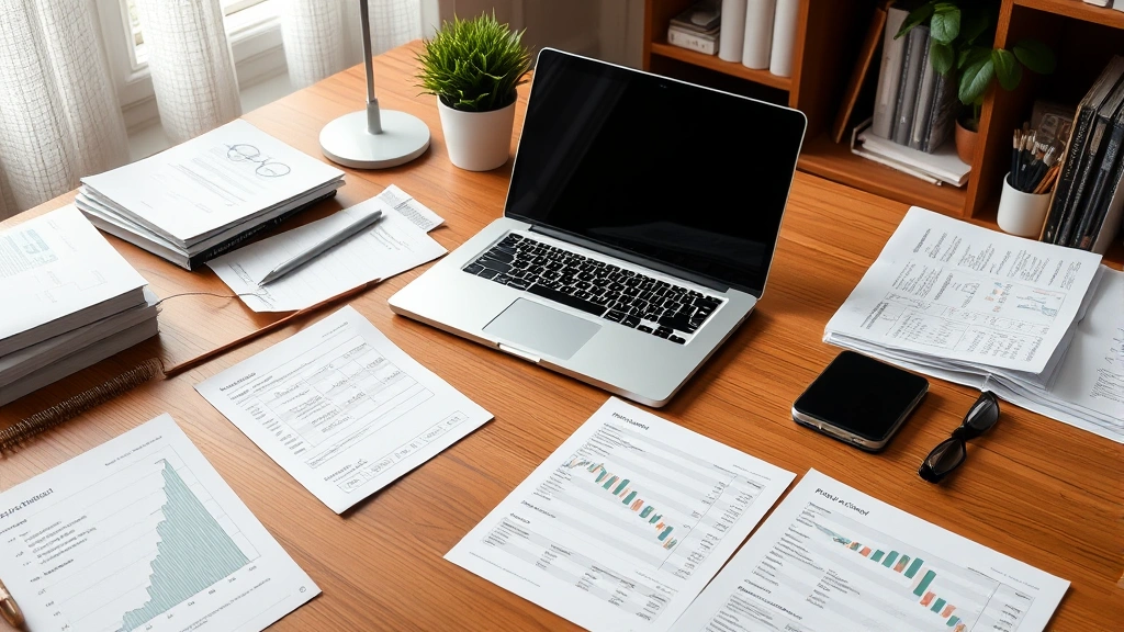 michigan estate tax - 
Organized home office with laptop, financial statements, and planning materials