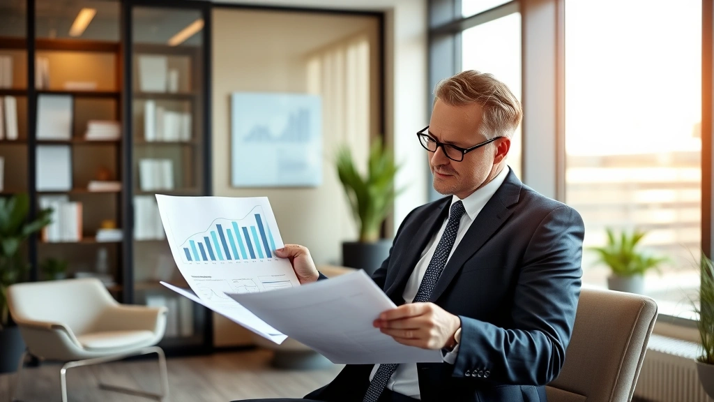 michigan estate tax - 
Business professional in suit reviewing financial charts and estate planning do