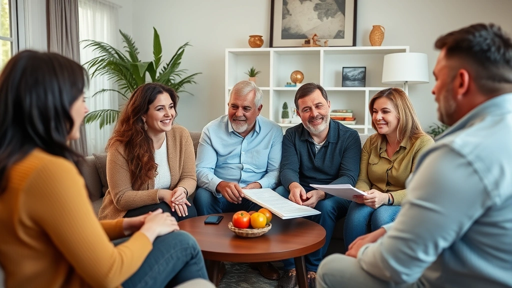 michigan estate tax - 
Diverse family having a serious discussion in living room, representing estate 