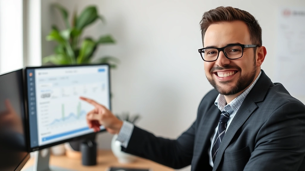 mississippi state income tax refund - 
Smiling professional CPA or tax advisor pointing to computer screen showing ref
