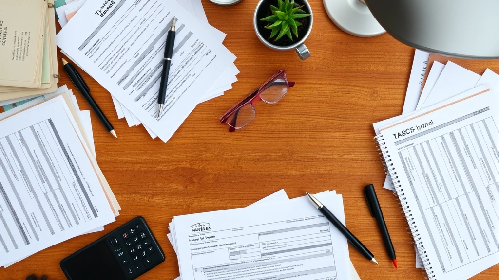 mississippi state income tax refund status - 
Overhead view of organized desk with tax forms
