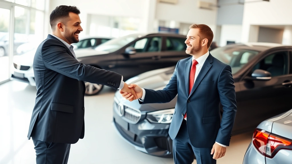 mn vehicle sales tax - 
Businessman shaking hands with car salesman at dealership showroom with vehicle