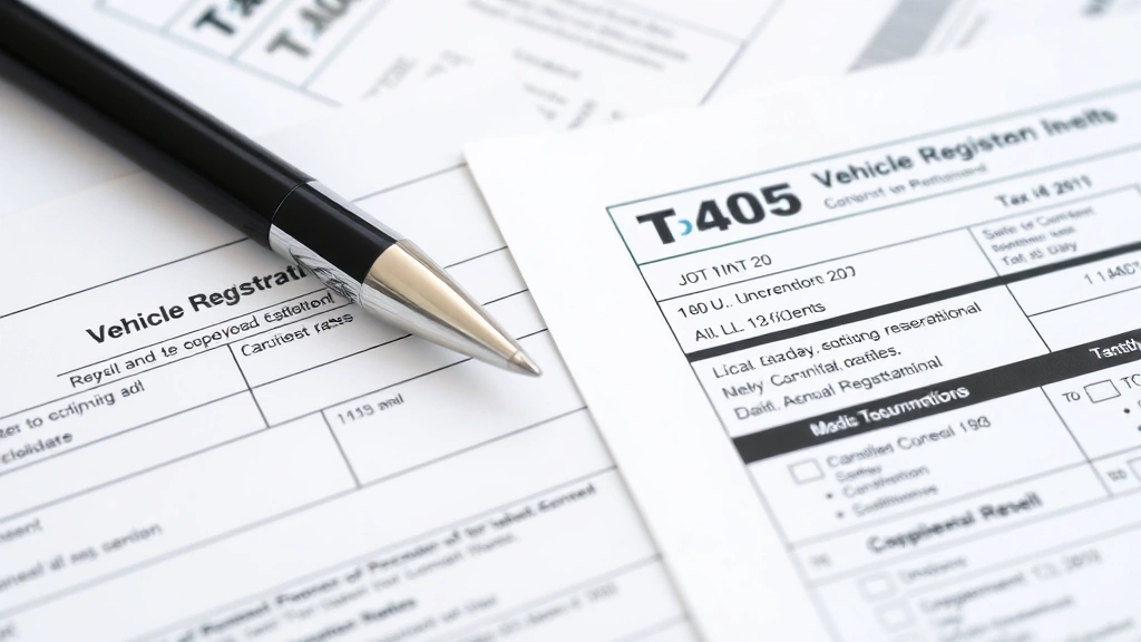 mo jackson county personal property tax - 
Close-up of vehicle registration and tax bill documents spread on desk, pen mar