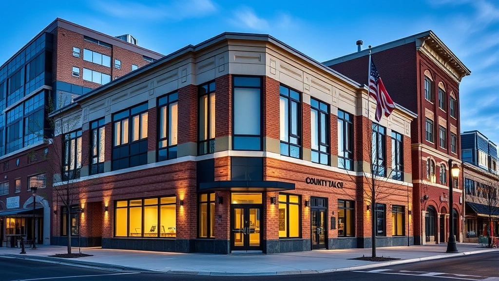 monongalia county tax office - 
Modern county tax office building exterior in downtown Morgantown, West Virgini