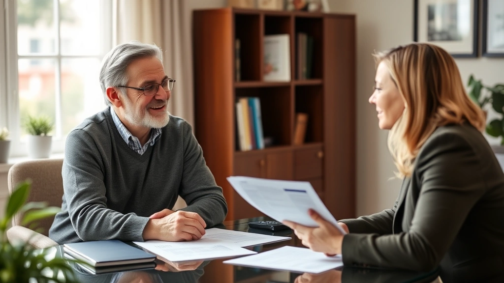 monongalia county tax office - 
Mature homeowner meeting with friendly tax advisor in bright office discussing 