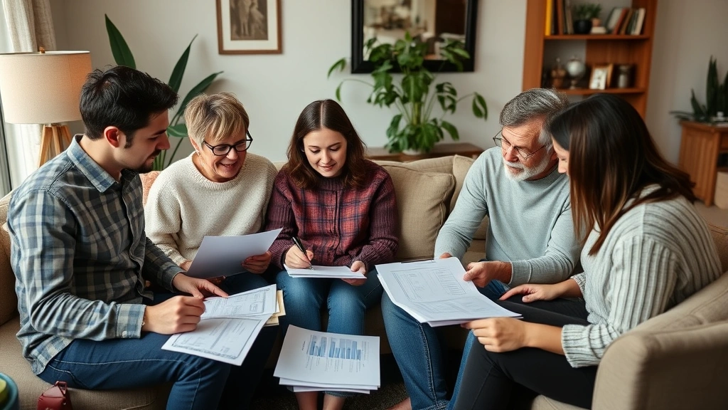 montana inheritance tax - 
Diverse family sitting together reviewing financial statements and inheritance 