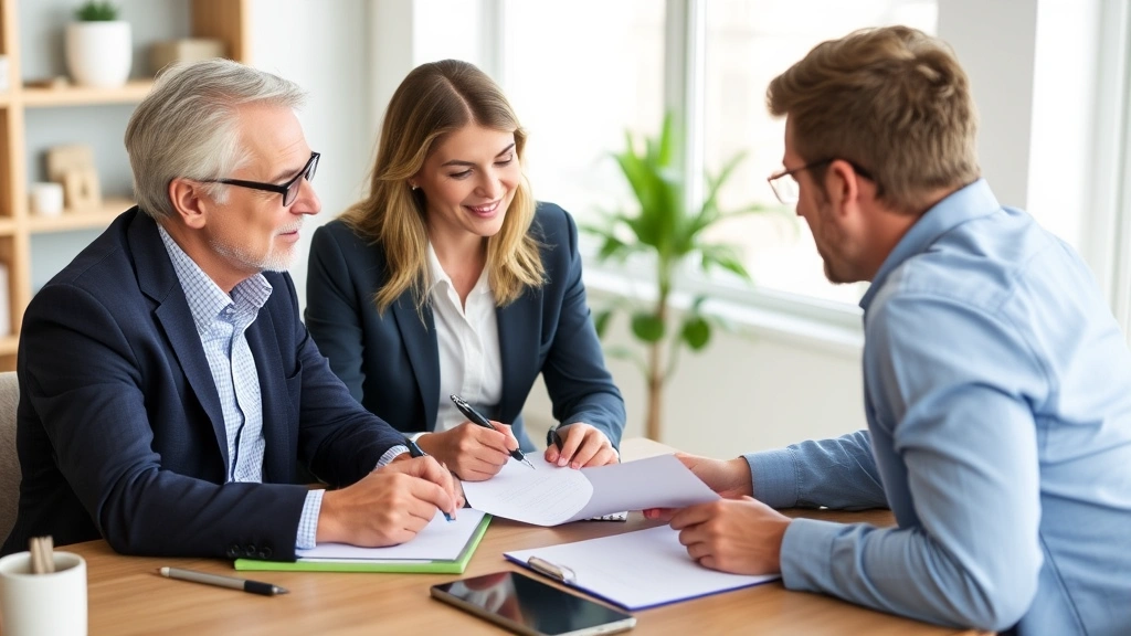 morgan county property tax - 
Financial planning meeting between advisor and couple reviewing home ownership 