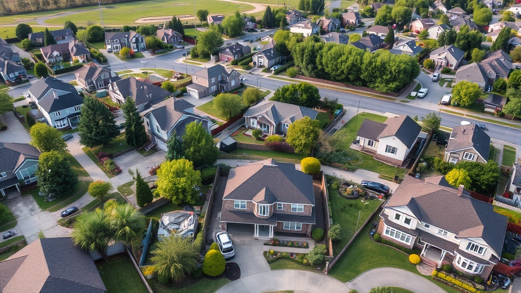 murray county tax assessor - 
Aerial view of suburban residential neighborhood with diverse home styles and l