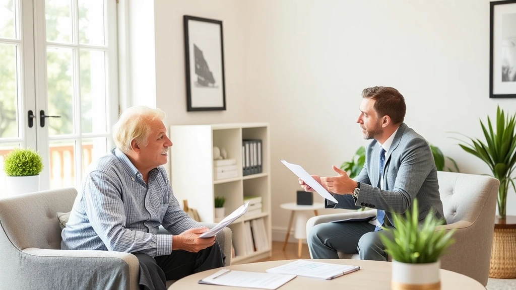 new britain taxes - 
Mature homeowner meeting with tax advisor in bright office discussing property 