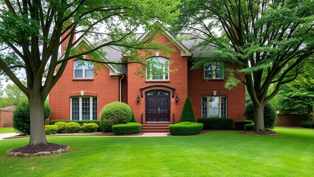 newport news property tax - 
Exterior shot of a beautiful brick home in Newport News with mature trees, resi
