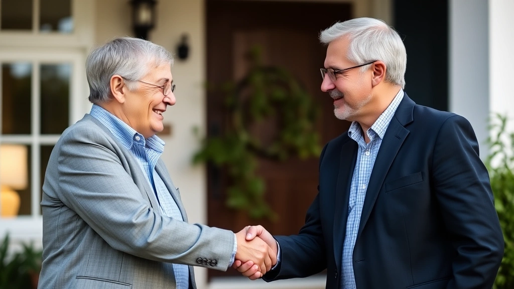 nj property tax relief for seniors - 
Professional handshake between tax professional and satisfied senior homeowner 