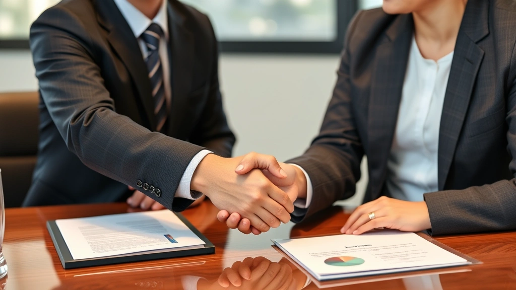 nyc estate tax - 
Professional handshake between executor and financial advisor in formal busines