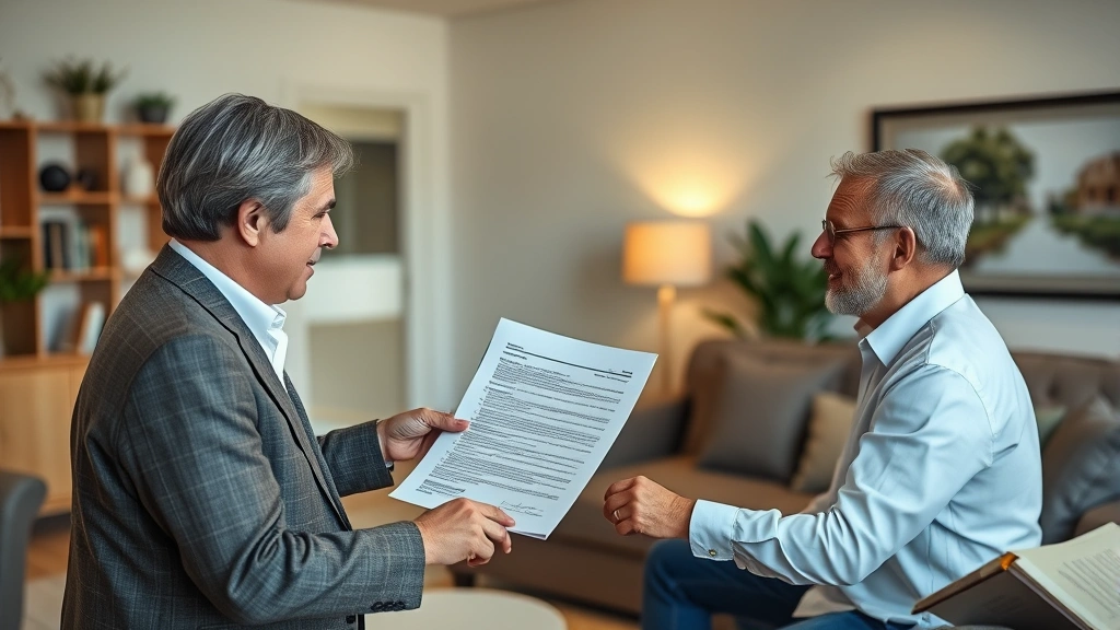 nyc estate tax - 
Real estate agent showing property deed and documents to prospective heirs in l