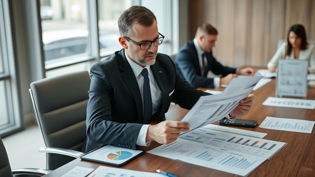 ohio paycheck tax calculator - 
Business professional in suit reviewing financial documents and spreadsheets at