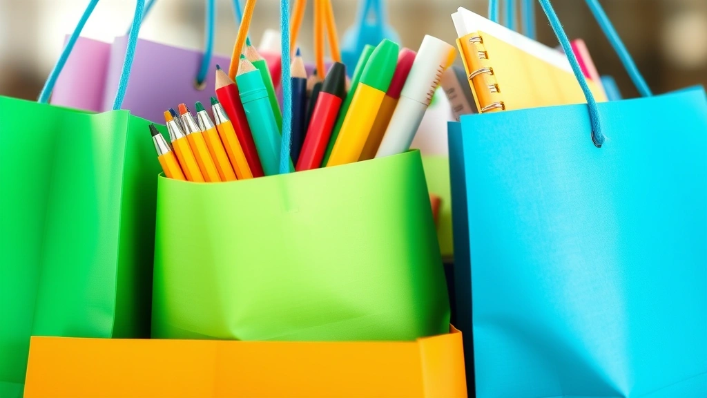 ohio sales tax holiday 2024 - 
Close-up of shopping bags filled with school supplies including notebooks
