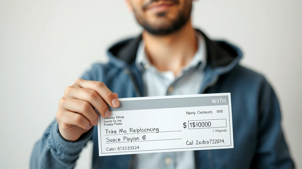 pake taxo chips - 
Person holding paycheck with thoughtful expression
