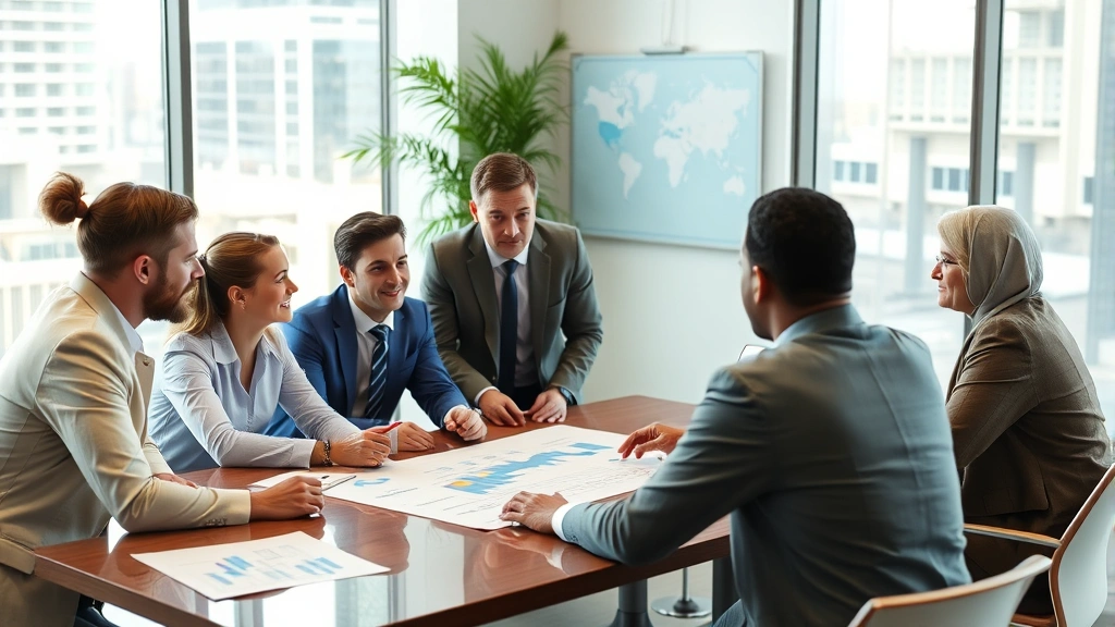 pay excise tax - 
Diverse group in business meeting discussing financial planning with charts on 