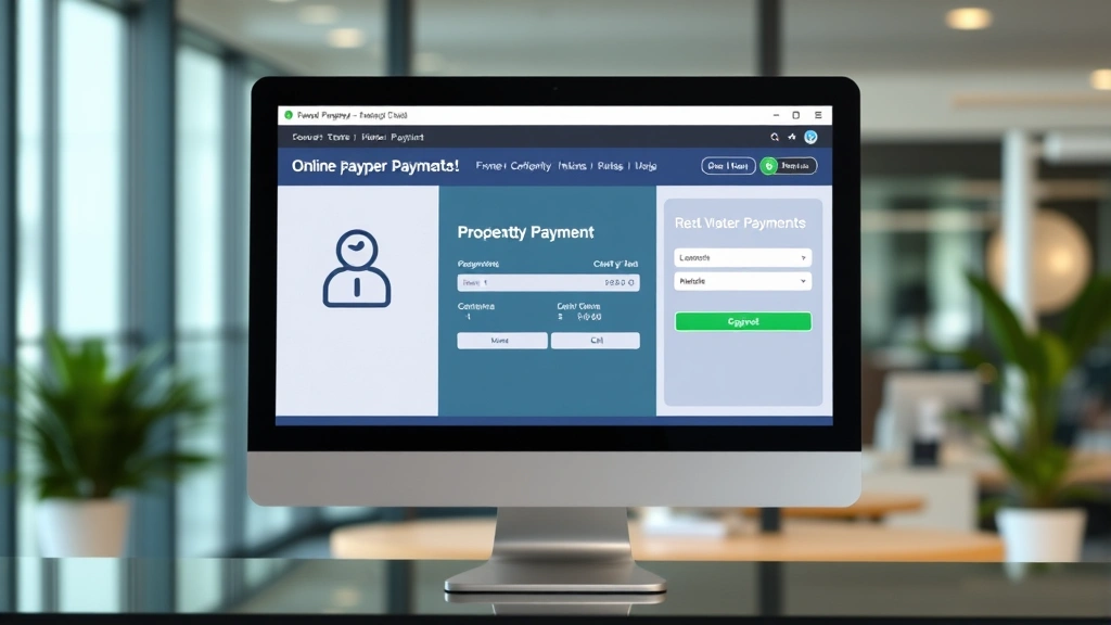 pcmc property tax - 
Computer screen displaying online property tax payment portal with secure payme