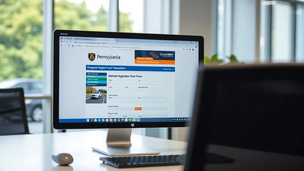 pennsylvania automobile sales tax - 
Modern office environment with computer screen displaying Pennsylvania Departme