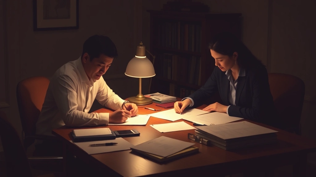 pennsylvania automobile sales tax - 
paperwork on desk between them
