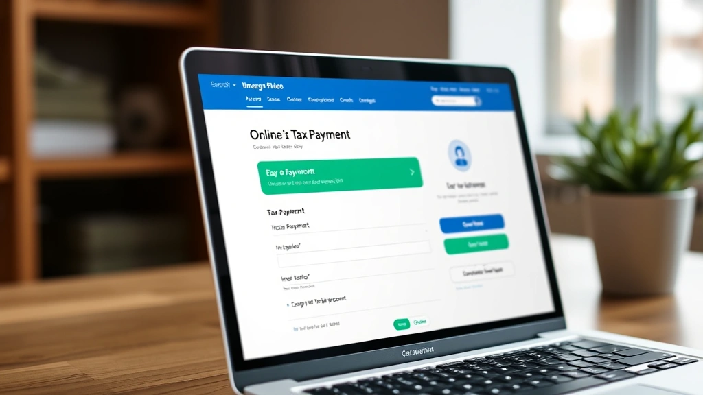 personal property tax henrico va - 
Laptop screen showing online tax payment portal with secure payment interface
