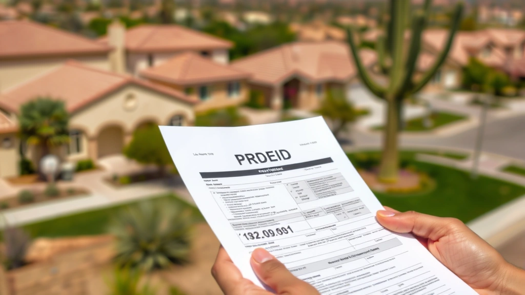 phoenix az tax rate - 
Close-up of hands holding property deed and tax forms with Phoenix residential 
