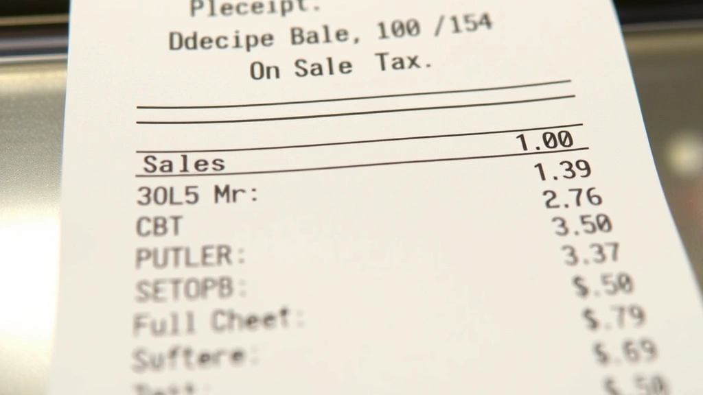 pittsburgh sales tax - 
Close-up of receipt showing itemized purchases with sales tax breakdown at chec