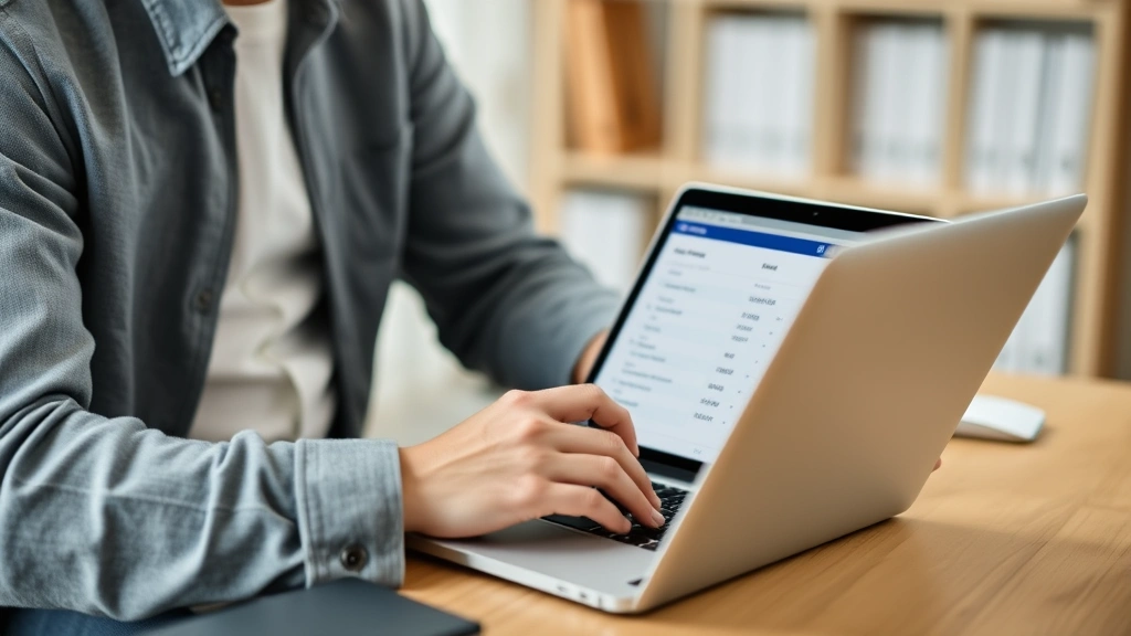 preliminary tax - 
Self-employed freelancer making online tax payment on laptop
