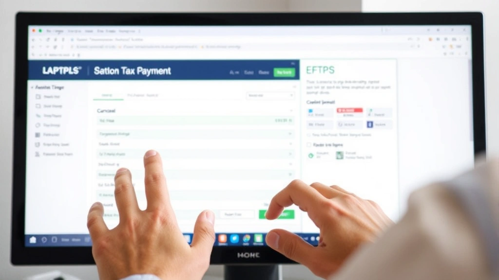 preliminary tax definition - 
Person making online tax payment on computer using EFTPS system interface
