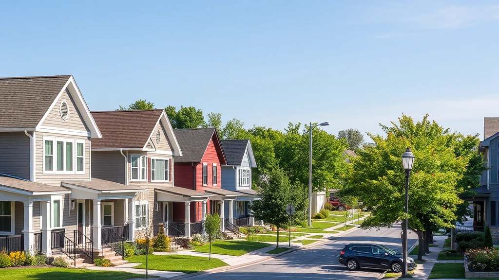property tax milwaukee - 
Modern Milwaukee residential neighborhood with diverse homes, clear day, tree-l